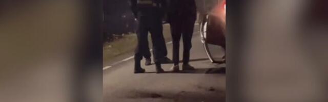 ВИДЕО | Молодые люди на BMW гоняли по улицам Тойла, автомобиль, пытавшийся скрыться от полиции, перевернулся на крышу