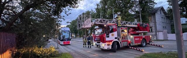ФОТО | Встали трамваи, обрыв проводов вызвал пожар, едва не погиб рыбак... Что еще натворил шторм в Эстонии?
