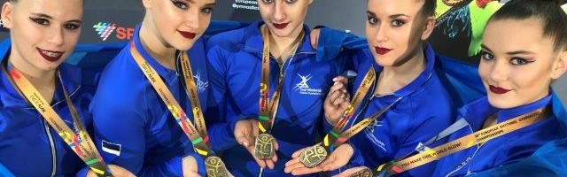 Эстонские гимнастки завоевали бронзу в групповом выступлении на чемпионате Европы