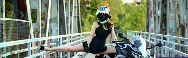 «Мотоцикл я себе купила сама»: Влада Кукеле - отчаянная байкерша с рожками, скрывающая свое лицо