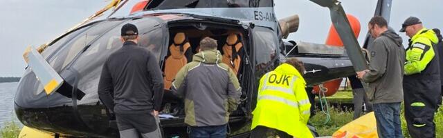 Упавший в море между Вилсанди и Сааремаа вертолет отправлен в ангар в Курессааре