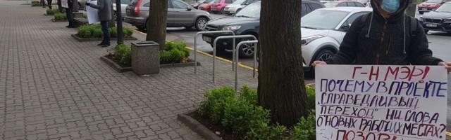 В Нарве организовали пикет в поддержку вотума недоверия мэру и председателю городского собрания